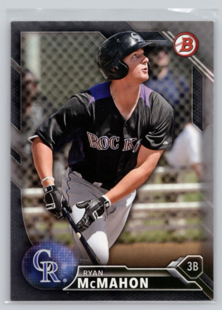 2016 BOWMAN DRAFT #BD-167 RYAN MCMAHON SILVER BORDER COLORADO ROCKIES /499