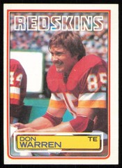 1983 Topps #200 Don Warren Washington Redskins Card