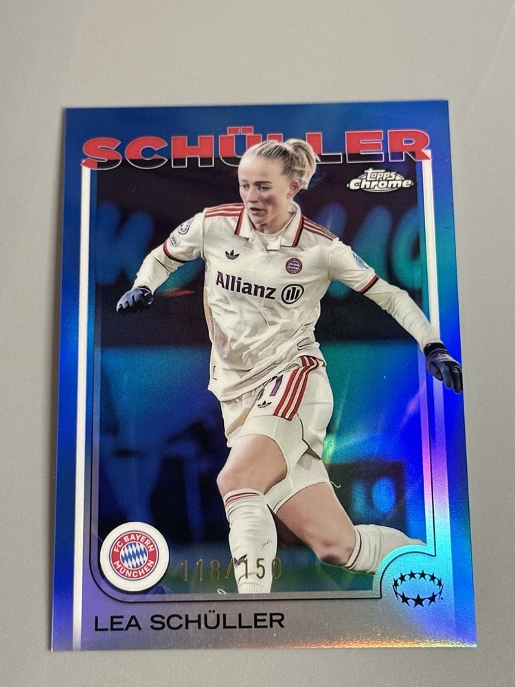 Lea Schuller 2024-25 Topps Chrome Women’s UEFA /150 Blue #97 Bayern Munich