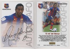 2004-05 Panini Megacracks Barca Campeon Autografo Spanish Ronaldinho #76 0d59