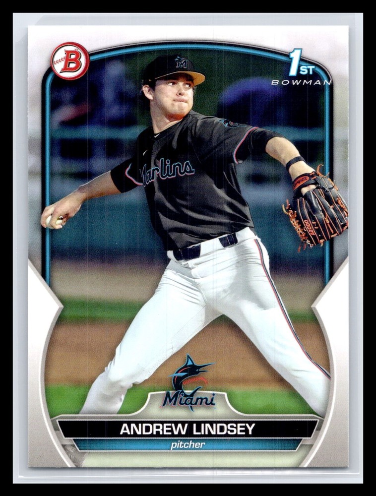 2023 Bowman Draft #BD-18 Andrew Lindsey 1st Paper Prospect Miami Marlins