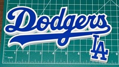 Los Angeles Dodgers LA Script Sign Logo 3D Printed Freestanding Shelf Desk Decor