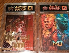 MICHAEL JORDAN 2 CARDS BY MVP CUSTOMES « ARTIST PROOF » CLASS A SLABS