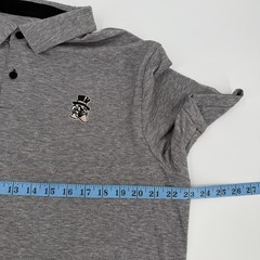 Wake Forest Polo Shirt Mens Large Gray Nike Short Sleeve Woven Demon Decans WF
