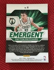 2020-21 Panini Prizm Payton Pritchard RC Rookie Emergent Silver #18 Celtics