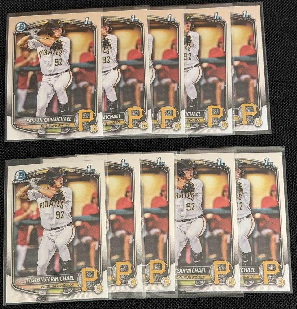 2025 1st Bowman Draft Chrome Easton Carmichael BDC-50 – Pittsburgh Pirates (10X)