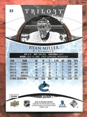 RYAN MILLER 2015-16 UPPER DECK TRILOGY BLUE SP INSERT #&rsquo;D 348/604! NHL