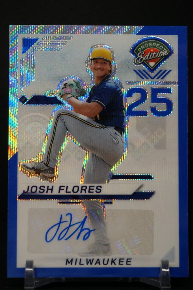 2025 Josh Flores Panini Prospect Edition #81 Blue Wave 35/75 Auto Milwaukee