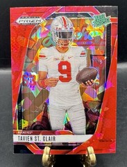 Tavien St. Clair 2025 Panini Prizm Draft Picks #162 Red Ice Prizm Rated Prospect