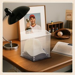 Baseball Hat Display Case Clear Acrylic Pentagon Sports Cap Holder Box Hat Di…