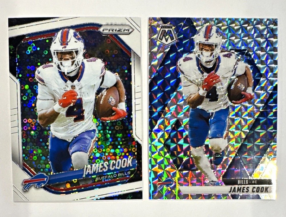 James Cook -Lot of 2- 25’ Panini ‘White Disco’ #27 + Mosaic #201 -Buffalo Bills
