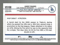 2024 Topps Update Series – Rookie Debut Andy Pages #US108 (RC)