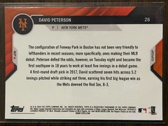 2020 Topps Now #26 David Peterson New York Mets CALL-UP