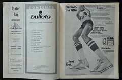 1970-71 BALTIMORE BULLETS BASKETBALL NBA PROGRAM v. CHICAGO BULLS EARL MONROE