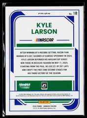 2026 Donruss #18 Kyle Larson Optic Orange Velocity
