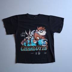 Vintage 90s NBA Charlotte Hornets Warner Bros Looney Tunes Taz Shirt Bugs Holes
