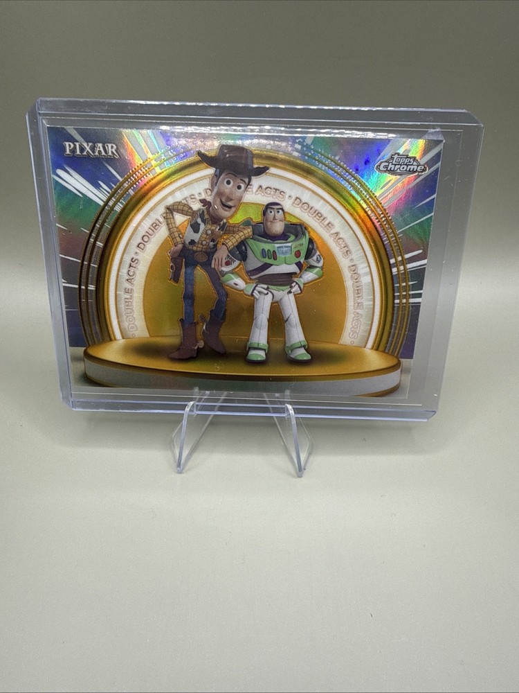2025 Topps Chrome Pixar Gold Woody And Buzz Lightyear Double Acts DA-1 Toy Story