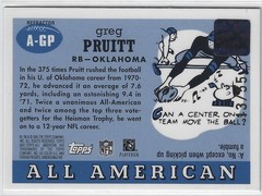 GREG PRUITT OU OKLAHOMA SOONERS TOPPS ALL AMERICAN REFRACTOR AUTO AUTOGRAPH CARD