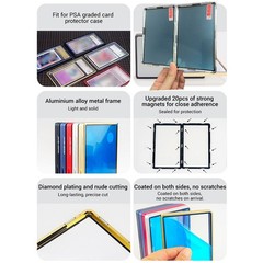 10pcs/set Magnetic Metal Slab Bumper Case UV-Resistant For 35pt PSA Graded Cards