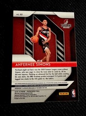 Panini 2018-19 Prizm (RC) Rookie Anfernee Simons #61 Portland Trail Blazers Card