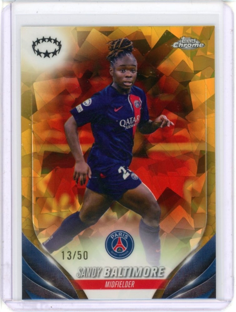 2023-24 TOPPS CHROME SAPPHIRE WOMEN&rsquo;S UEFA UWCL GOLD SANDY BALTIMORE 13/50