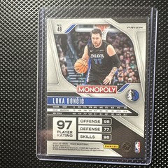 2024-25 Panini Prizm Monopoly – Luka Dončić #49 Monopoly Man Black & White Prizm