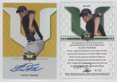 2017 Leaf Valiant Draft Yellow 4/10 Alex Faedo #BA-AF1 Auto 8k4