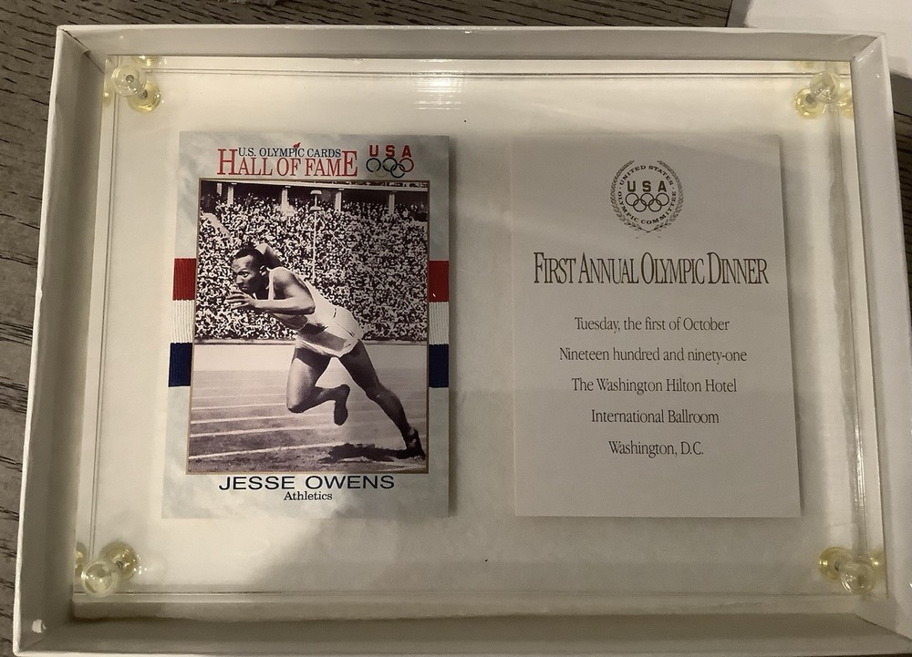 Jesse Owens 1991 Impel First Annual Olympic Dinner Encased Plaque Exclusive