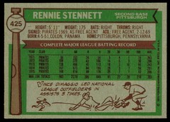 1976 Topps Rennie Stennett 425 Pittsburgh Pirates