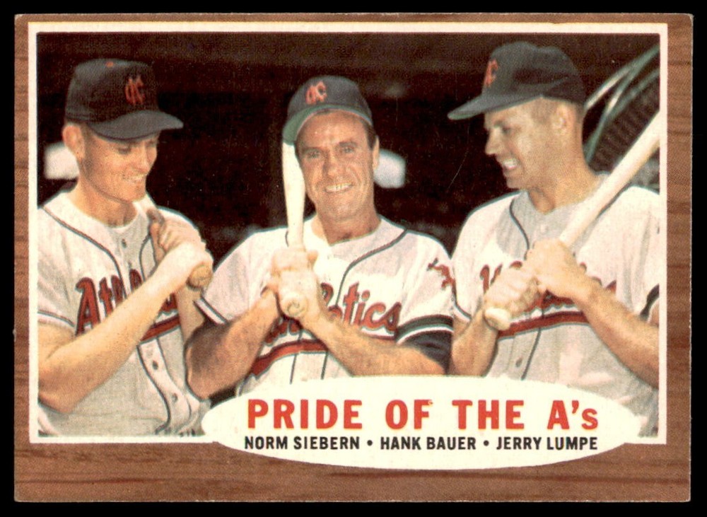 1962 Topps #127 PRIDE OF THE A&rsquo;S Siebern Bauer Lumpe NM-MT