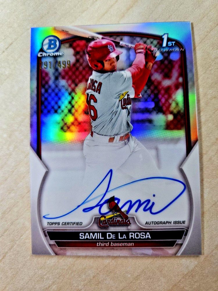 2023 Bowman Samil De La Rosa Chrome 1st Bowman Auto Chrome Refractor /499 CPA-SD