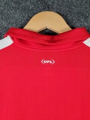 Under Armour DC Defenders Football Polo Shirt Mens Large Red Slim UFL Authentic