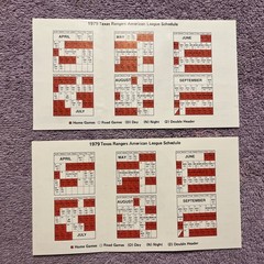 POCKET SCHEDULES MLB PAIR OF 2 1979 TEXAS RANGERS FARMERS-FIRST/FIRST OF FTWORTH