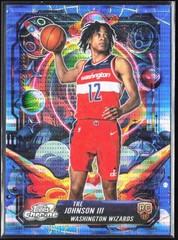 2025-26 Topps Cosmic Chrome Tre Johnson III Blue Pulsar Propulsion /99 Rookie RC