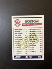 1993 Score Boston Red Sox Fenway Park Gold Rush Foil #318 Checklist Clemens