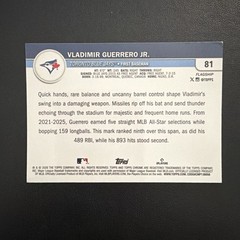 Vladimir Guerrero Jr Blue Jays 2026 Topps Flagship Green Chrome Refractor 27/99