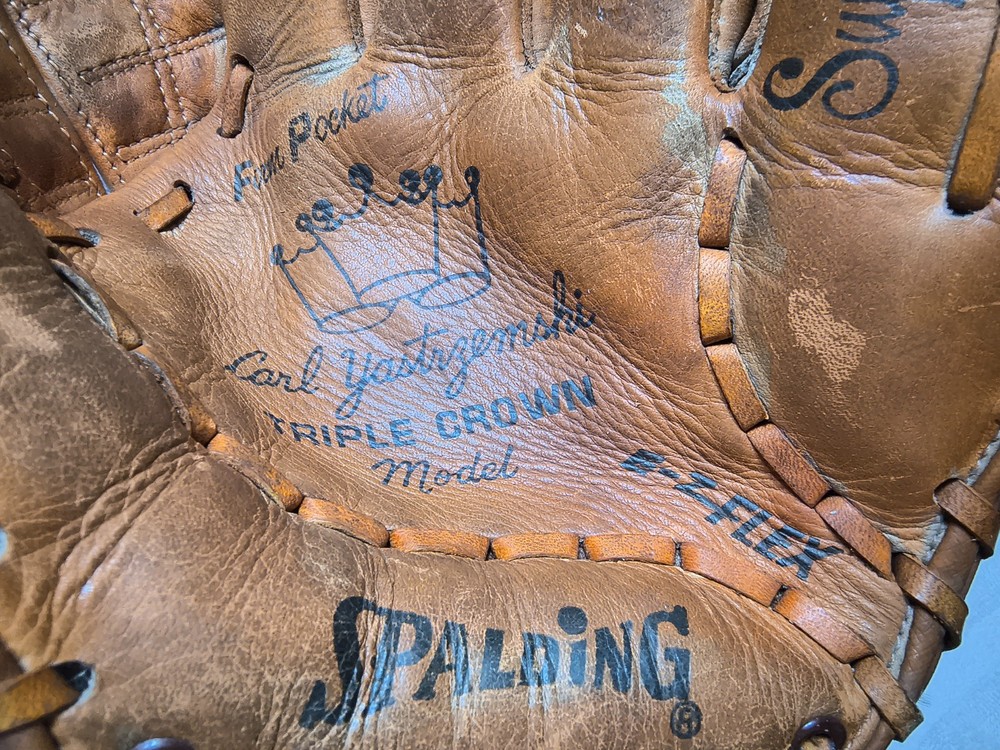 Spalding Baseball Glove Carl Yastrzemski 42-3421 Triple Crown Mitt RHT VTG 4