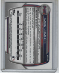 2023 Bowman 1st Chrome Sky Blue Refractor #BDC-110 Sabin Ceballos (RC) Braves