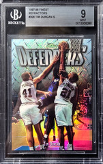 1997-98 Finest #306 Tim Duncan /1090 Silver Refractor Rookie BGS 9 SP Spurs HOF