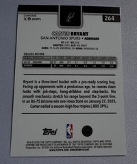 2025-26 Topps Chrome Sapphire Carter Bryant RC #264 San Antonio Spurs
