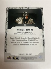 2023 Upper Deck AEW Card Penta El Zero Miedo Autographed Card #49 B-62