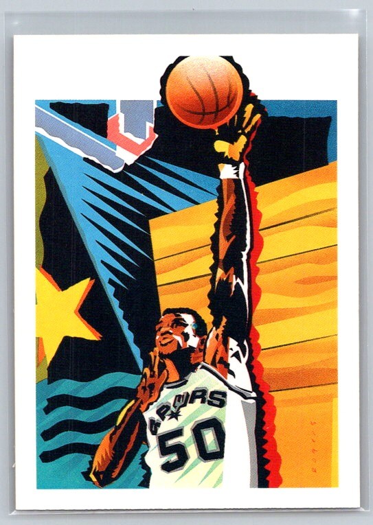 David Robinson 1990-91 Hoops #378 Basketball fully visible on front Spurs