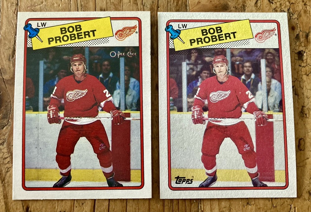 BOB PROBERT 💪🏻💥Lot Of (2) 1988-89 Rookie Cards (1) OPC & (1) Topps Red Wings