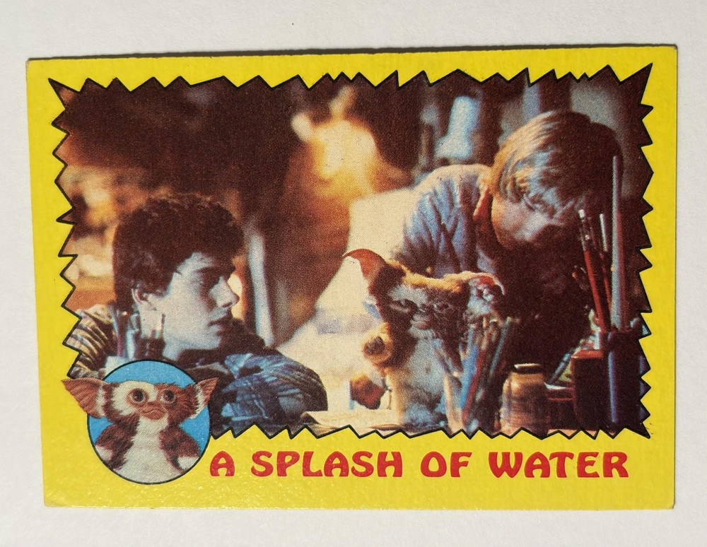 Vintage 1984 Gremlins Movie A Splash Of Water Sticker Base Set Card #20 NM