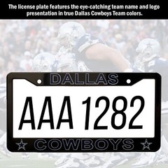Dallas Cowboys License Plate Frame Cover – Black – EliteAuto3K