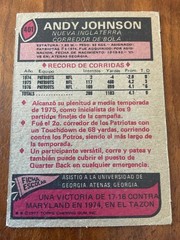1977 Topps MEXICAN #401 Andy Johnson rookie card (RC) of New England Patriots
