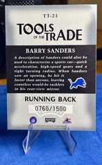 2000 Playoff Absolute Tools of the Trade 760/1500 Barry Sanders #TT-23 HOF