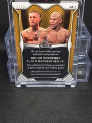 Conor McGregor Floyd Mayweather Jr 2025 Leaf Metal Authentics Silver Auto 1/10