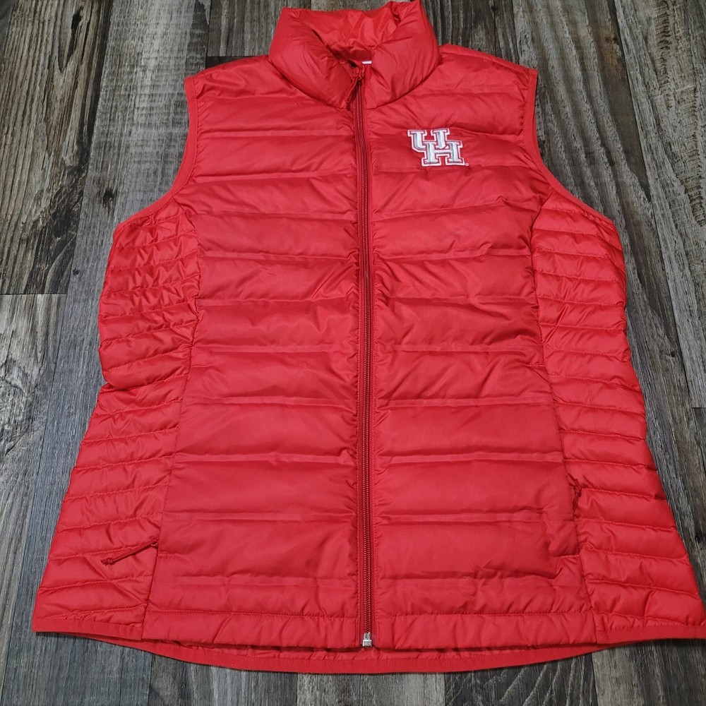 Houston Cougars Jacket Mens Large NCAA College Columbia Down Filled Vest