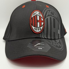 AC Milan 1899 Fi Collection Cap Hat Stretch Fit Small/Medium 2024-25 Black New